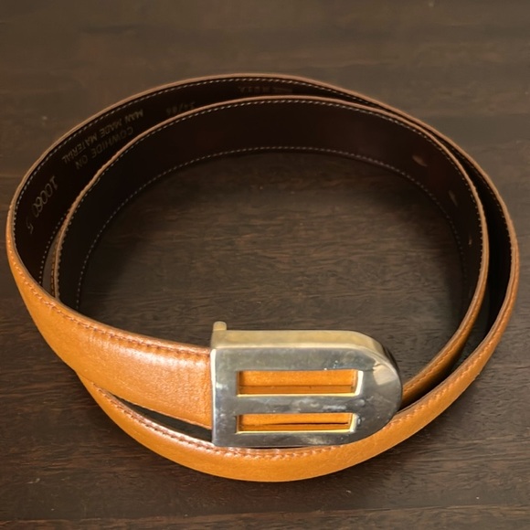 Cow Hide Vintage Tan Leather Belt 34/86 Made In USA 5 Holes - Picture 10 of 10